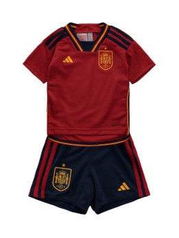 Spanien Heimtrikotsatz für Kinder WM 2022 Kurzarm (+ Kurze Hosen)